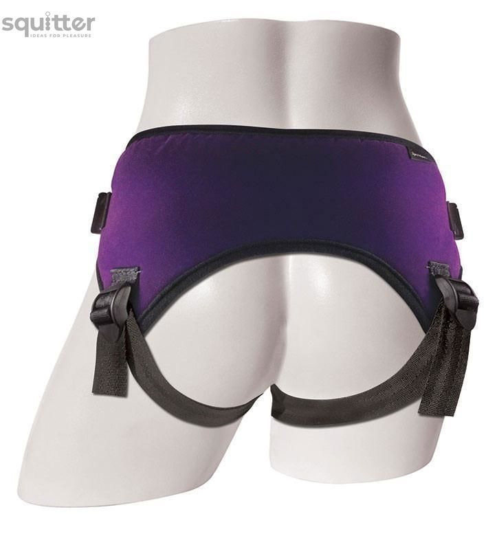 Труси для страпона Sportsheets - Lush Strap On Purple, широкий оксамитовий пояс, дуже комфортні SO2173 - онлайн-сексшоп Сквітер