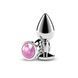 Анальна пробка NS Novelties Rear Assets - Silver - Medium - Pink Gem SX4391,1 - інтернет-магазин інтимних товарів Squitter