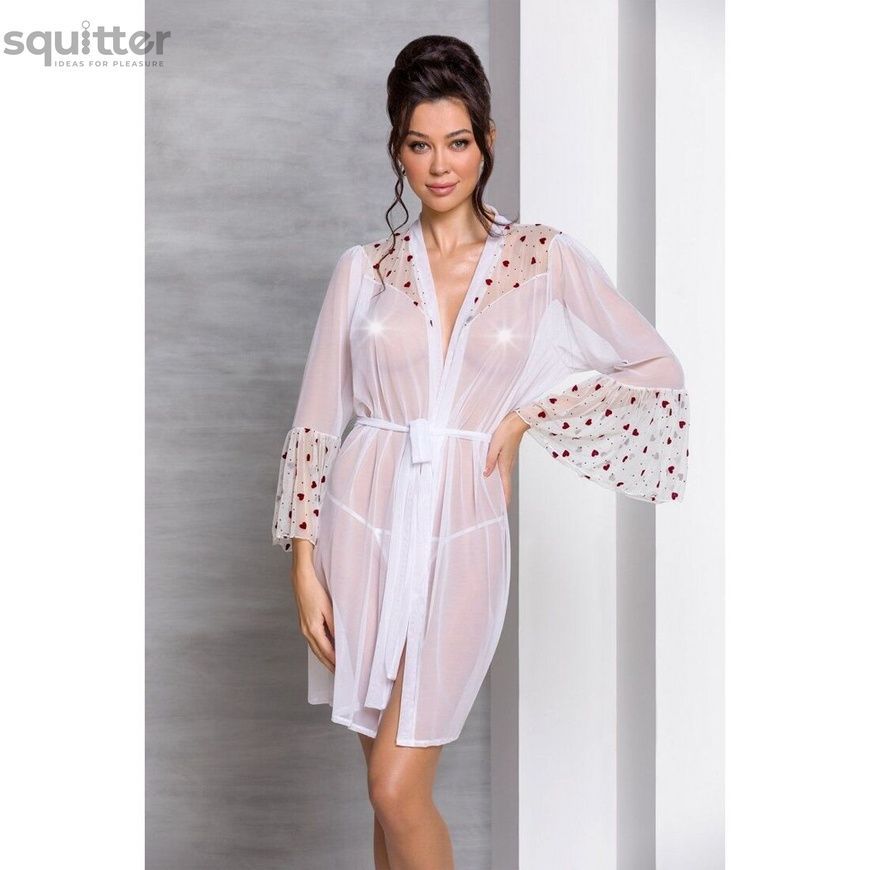 Воздушный пеньюар LOVELIA PEIGNOIR white L/XL - Passion SO4774 - онлайн-сексшоп Сквитер
