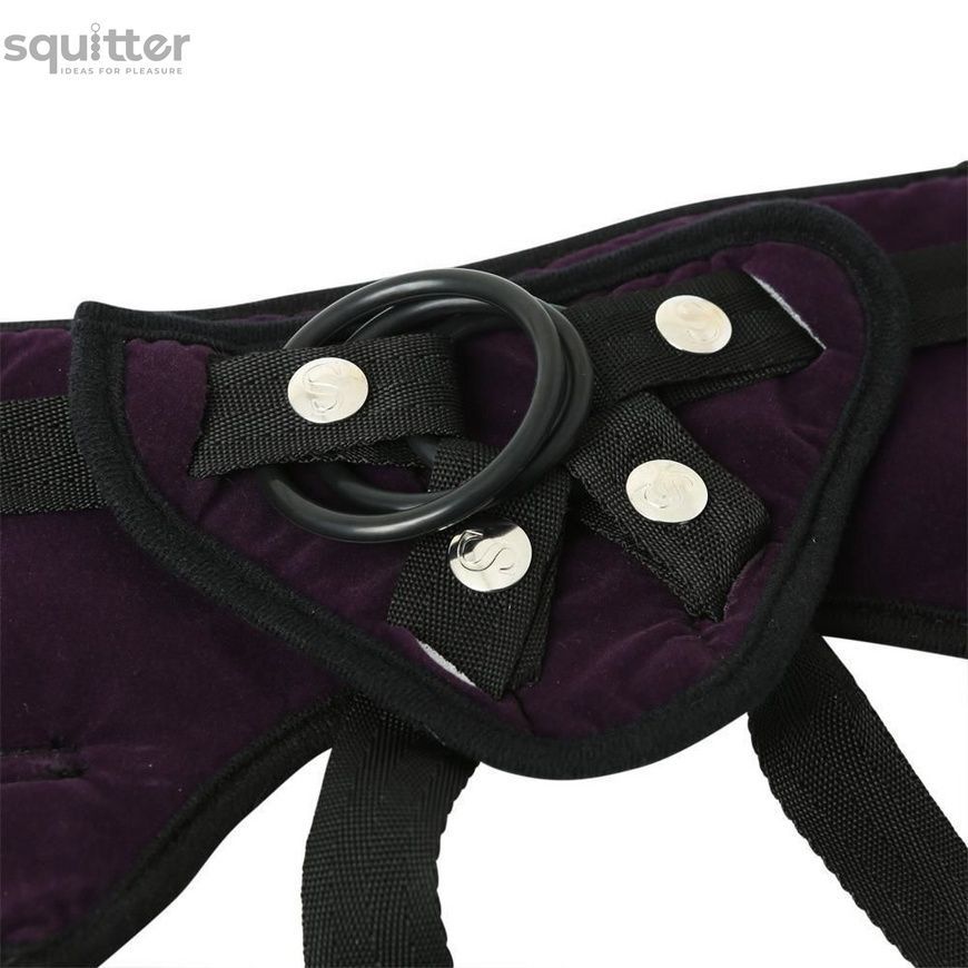 Труси для страпона Sportsheets - Lush Strap On Purple, широкий оксамитовий пояс, дуже комфортні SO2173 - онлайн-сексшоп Сквітер