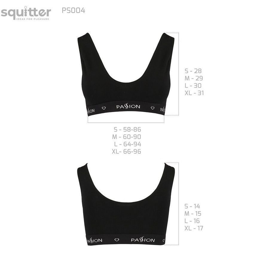 Спортивный топ с широкой резинкой Passion PS004 TOP black, size M SO4220 - онлайн-сексшоп Сквитер