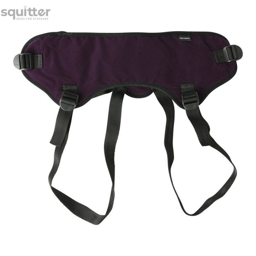 Труси для страпона Sportsheets - Lush Strap On Purple, широкий оксамитовий пояс, дуже комфортні SO2173 - онлайн-сексшоп Сквітер