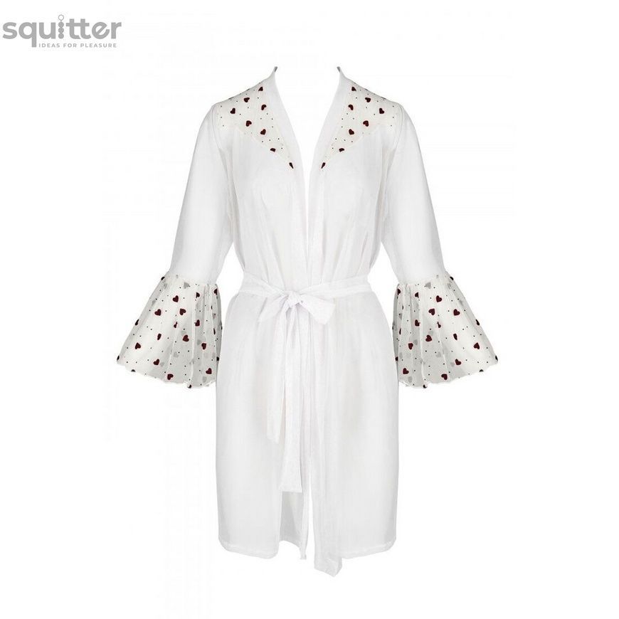 Воздушный пеньюар LOVELIA PEIGNOIR white L/XL - Passion SO4774 - онлайн-сексшоп Сквитер