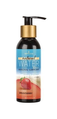 Змазка на водній основі Sensuva Natural Water-Based Strawberry (125мл) без гліцерину та парабенів SO3226 - онлайн-сексшоп Сквітер