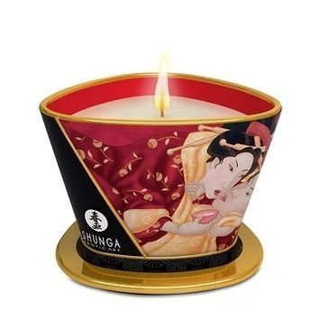 Массажная свеча Shunga Massage Candle - Sparkling Strawberry Wine (170 мл) с афродизиаками SO2513 - онлайн-сексшоп Сквитер