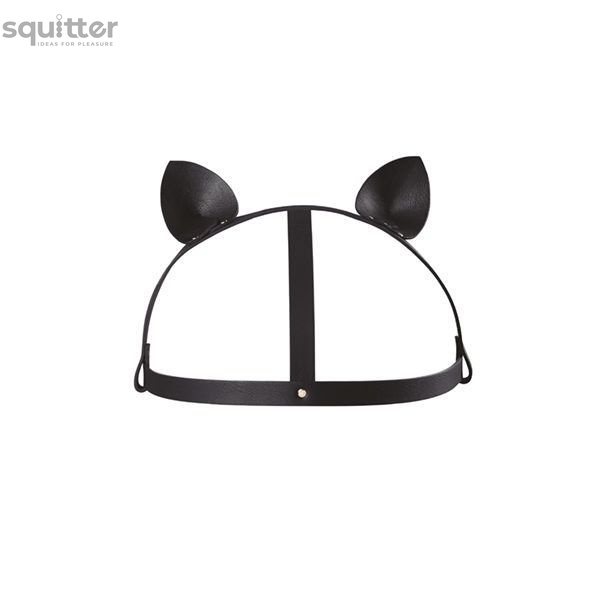 Маска кошечки Bijoux Indiscrets MAZE - Cat Ears Headpiece Black, экокожа SO2684 фото