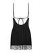 Пеньюар Obsessive Lobellis chemise & thong, M/L, чорний, мереживне оздоблення, стрінги в комплекті SX1021,4 - інтернет-магазин інтимних товарів Squitter