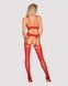 Бодистокинг Obsessive Bodystocking G313 S/M/L red, шнуровка, геометрический декорSO7238,4 - интернет-магазин интимных товаров Squitter