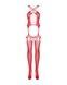 Бодистокинг Obsessive Bodystocking G313 S/M/L red, шнуровка, геометрический декорSO7238,5 - интернет-магазин интимных товаров Squitter