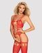 Бодистокинг Obsessive Bodystocking G313 S/M/L red, шнуровка, геометрический декорSO7238,1 - интернет-магазин интимных товаров Squitter