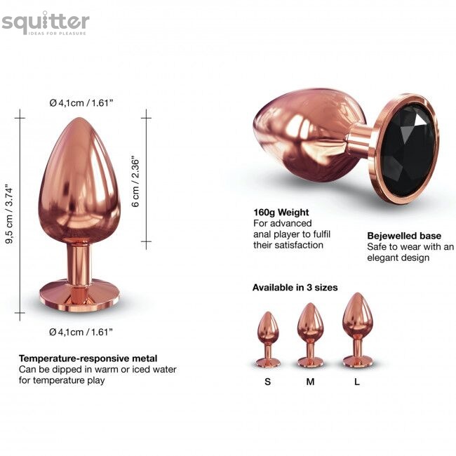 Металлическая анальная пробка с украшением в виде кристалла Dorcel - Diamond Plug Rose Gold L SO5530 фото