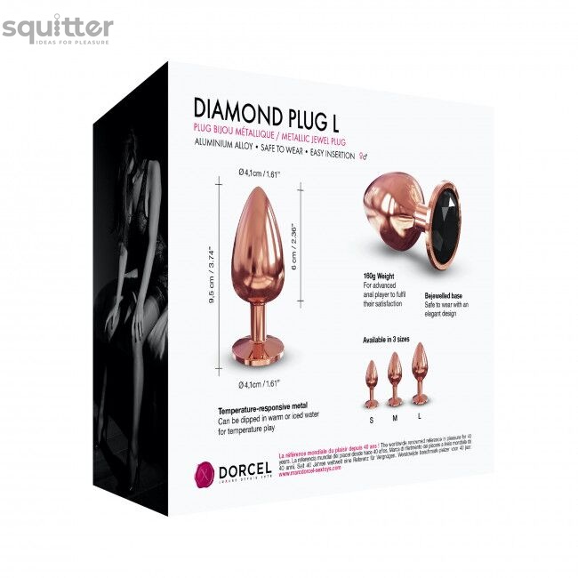 Металлическая анальная пробка с украшением в виде кристалла Dorcel - Diamond Plug Rose Gold L SO5530 фото