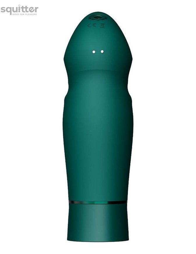 Компактна смарт секс-машина Zalo &ndash; Sesh Turquoise Green, 2 насадки, пульт ДК, кристал Swarovski SO9554 - онлайн-сексшоп Сквітер
