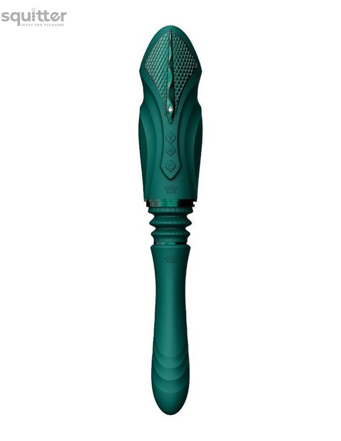 Компактна смарт секс-машина Zalo &ndash; Sesh Turquoise Green, 2 насадки, пульт ДК, кристал Swarovski SO9554 - онлайн-сексшоп Сквітер