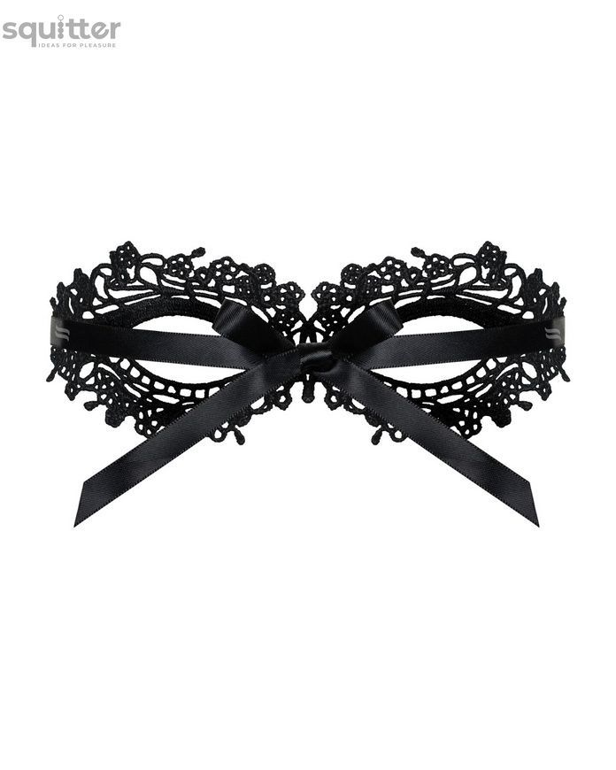 Кружевная маска Obsessive A710 mask, единый размер, черная SO7188 - онлайн-сексшоп Сквитер