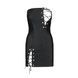 Мінісукня з екошкіри Passion CELINE CHEMISE S/M, black, шнурівка, трусики в комплекті SO6407,5 - інтернет-магазин інтимних товарів Squitter
