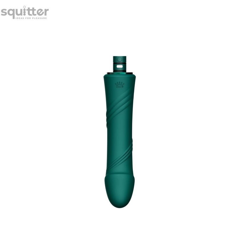 Компактна смарт секс-машина Zalo &ndash; Sesh Turquoise Green, 2 насадки, пульт ДК, кристал Swarovski SO9554 - онлайн-сексшоп Сквітер
