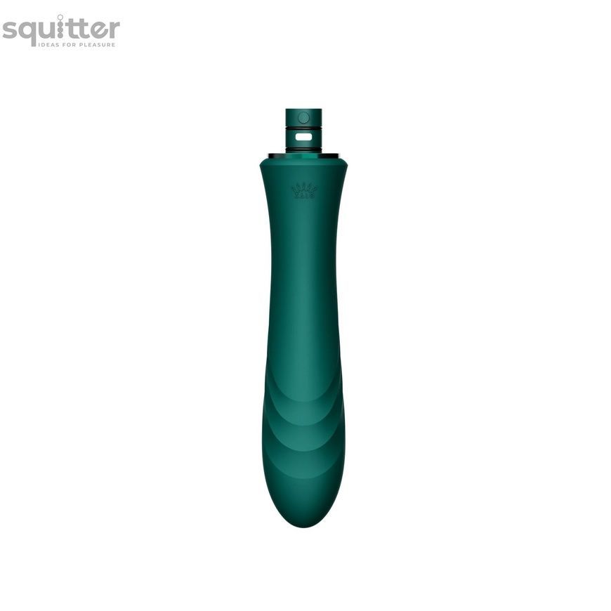 Компактна смарт секс-машина Zalo &ndash; Sesh Turquoise Green, 2 насадки, пульт ДК, кристал Swarovski SO9554 - онлайн-сексшоп Сквітер