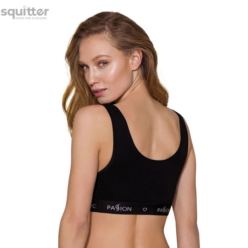 Спортивний топ з широкою гумкою Passion PS004 TOP S, black SO4221 - онлайн-сексшоп Сквітер