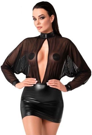 Сукня Noir Handmade F348 Powerwetlook and tulle dress - XL SX2092 - онлайн-сексшоп Сквітер