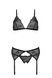 Комплект з відкритим доступом Passion DELIENA SET XXL/XXXL black, ліф, стрінги, пояс для панчіх SO8423,3 - інтернет-магазин інтимних товарів Squitter