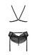 Комплект з відкритим доступом Passion DELIENA SET XXL/XXXL black, ліф, стрінги, пояс для панчіх SO8423,4 - інтернет-магазин інтимних товарів Squitter