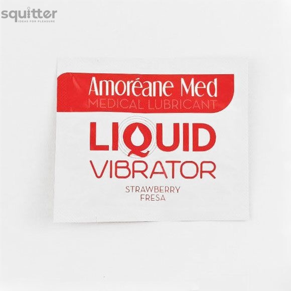 Пробник лубриканта з ефектом вібрації Amoreane Med Liquid Vibrator Strawberry (2 мл) SO3991 фото