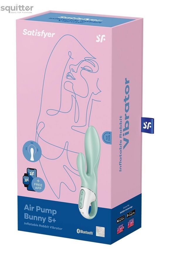Смарт вибратор-кролик Satisfyer Air Pump Bunny 5+, надувается SO6718 - онлайн-сексшоп Сквитер