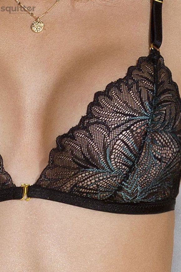 Комплект з відкритим доступом Passion DELIENA SET XXL/XXXL black, ліф, стрінги, пояс для панчіх SO8423 - онлайн-сексшоп Сквітер