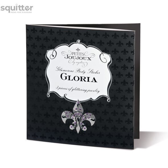 Пэстис из кристаллов Petits Joujoux Gloria set of 3 - Green/Blue, украшение на грудь и вульву SO3132 - онлайн-сексшоп Сквитер