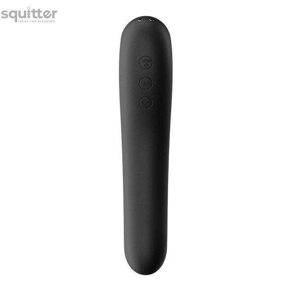 Вакуумный стимулятор с вибрацией Satisfyer Dual Kiss Black SO6114 фото