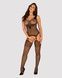 Бодистокинг Obsessive Bodystocking G323 XL/XXL black, рисунок пчелы и бабочкиSO7244,3 - интернет-магазин интимных товаров Squitter