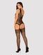 Бодистокинг Obsessive Bodystocking G323 XL/XXL black, рисунок пчелы и бабочкиSO7244,4 - интернет-магазин интимных товаров Squitter