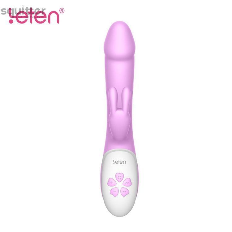 Вибратор-кролик с массирующим стволом и подогревом Leten Alina Purple, два мотора SO3599 - онлайн-сексшоп Сквитер