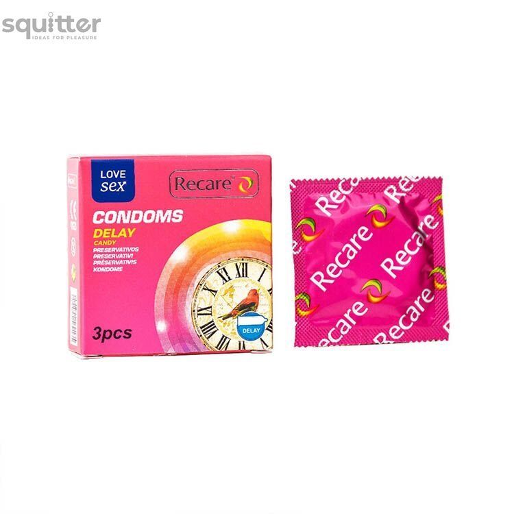 Презервативи Recare Delay Candy Condoms 3 шт, пролонгувальний ефект, цукерковий аромат SX3320 - онлайн-сексшоп Сквітер