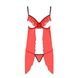 Прозорий пеньюар з відкритими грудьми CHERRY CHEMISE red XXL/XXXL - Passion Exclusive, трусики PS25503,5 - інтернет-магазин інтимних товарів Squitter