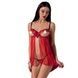 Прозорий пеньюар з відкритими грудьми CHERRY CHEMISE red XXL/XXXL - Passion Exclusive, трусики PS25503,1 - інтернет-магазин інтимних товарів Squitter