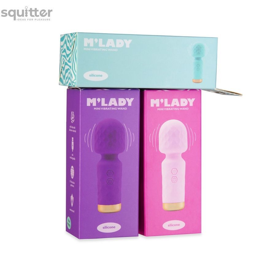 Вібромасажер M&rsquo;Lady Mini Vibrating Wand Teal SX3146 - онлайн-сексшоп Сквітер