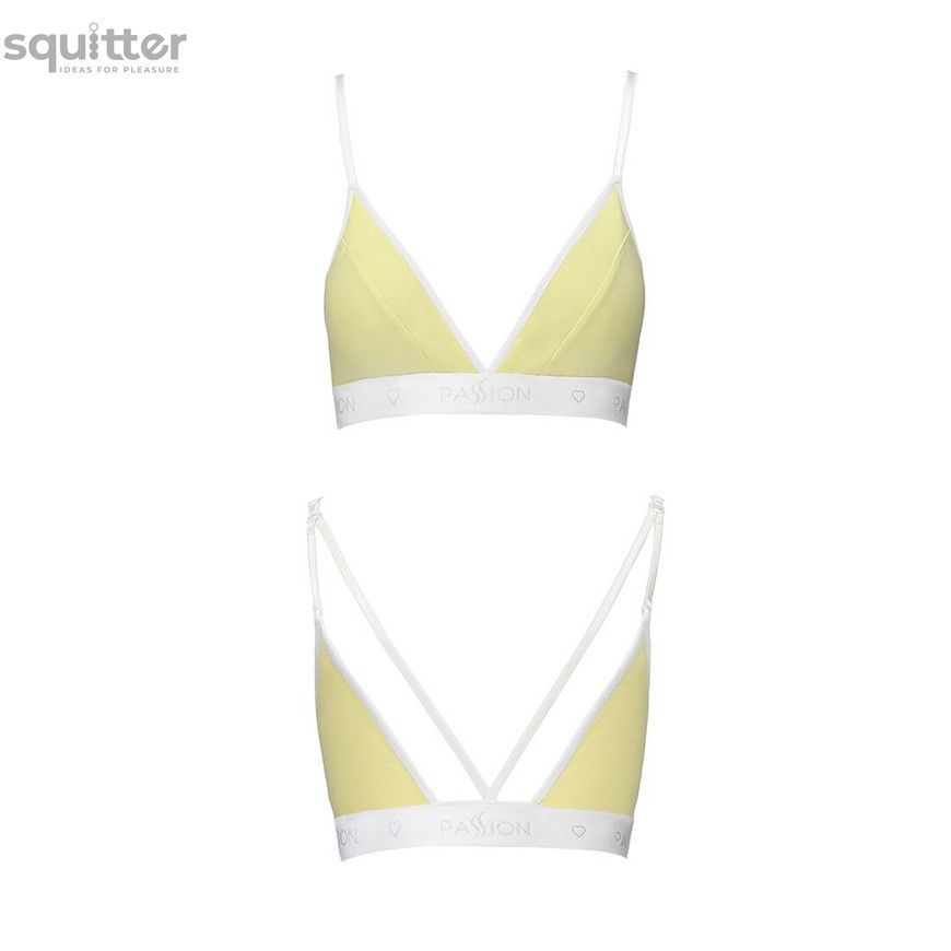 Спортивный топ с двойными бретелями Passion PS007 TOP yellow, size S SO4277 - онлайн-сексшоп Сквитер