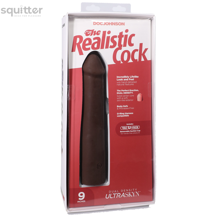 Фалоімітатор Doc Johnson The Realistic Cock ULTRASKYN - 9 Inch Chocolate SX4478 - онлайн-сексшоп Сквітер