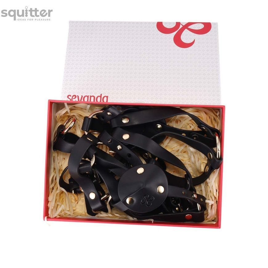 Портупея на грудь LOCKINK SEVANDA Queen Chest Harness with Removable Bra, чорна, зі знімними пестис SX0873 - онлайн-сексшоп Сквітер