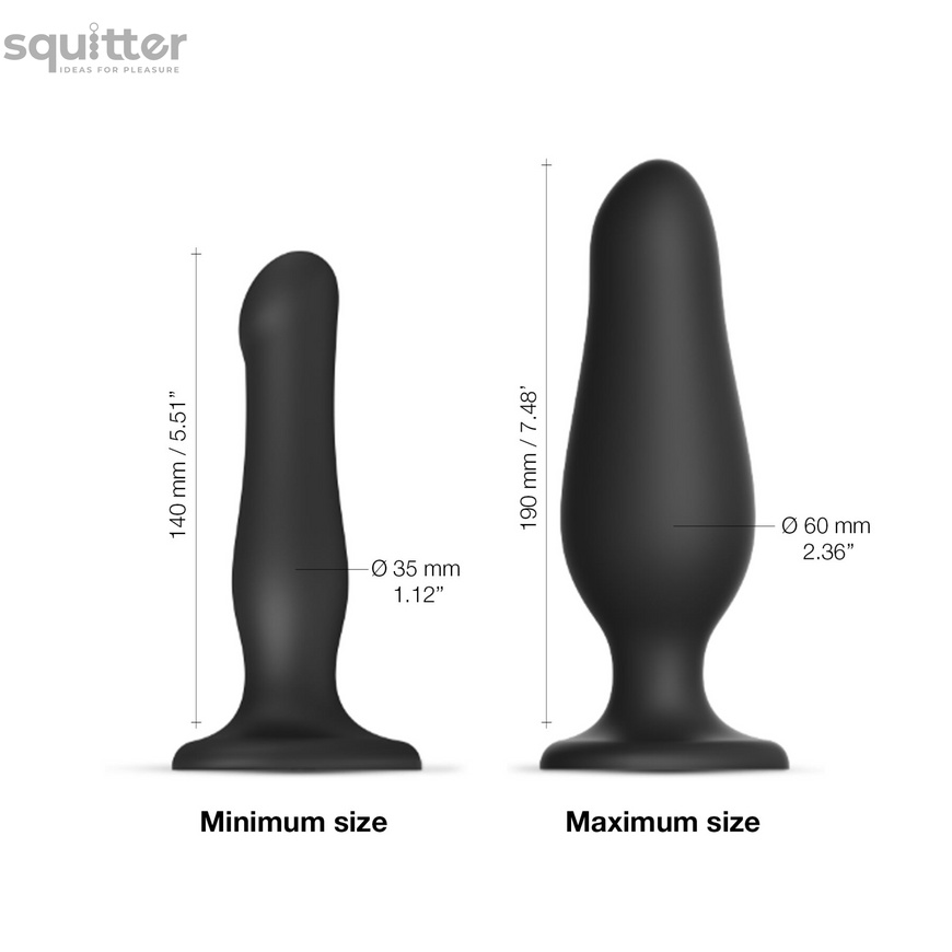 Надувний фалоімітатор Strap-On-Me INFLATABLE DILDO PLUG - NOIR, кулька всередині, діаметр до 6 см SO7383 фото