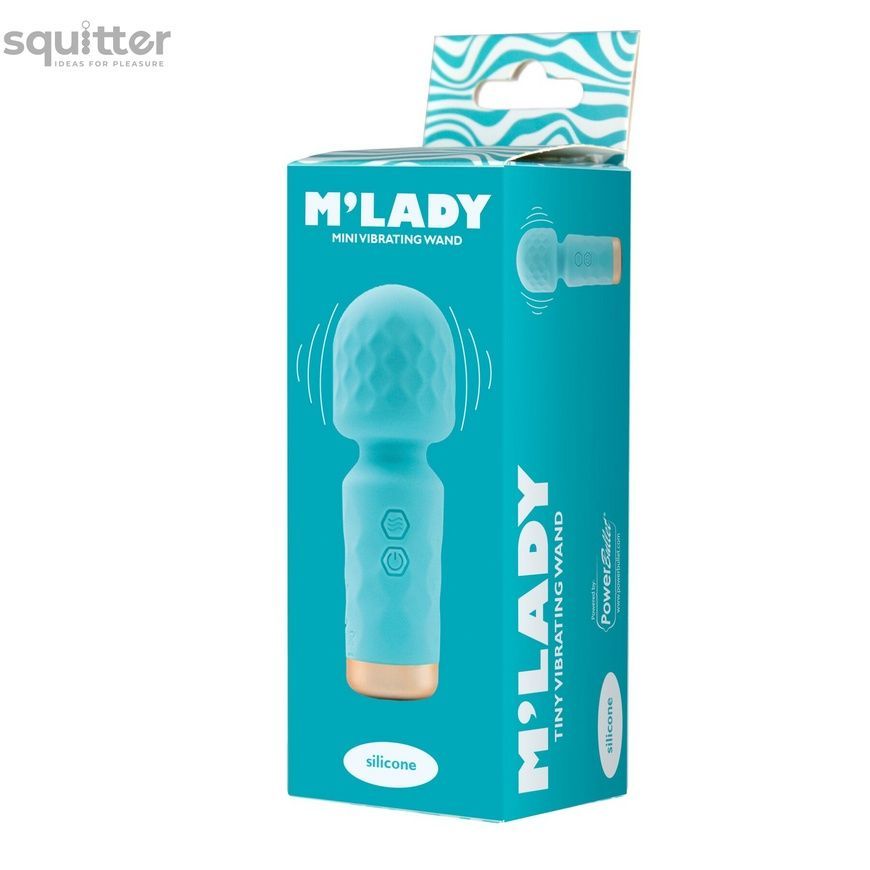 Вібромасажер M&rsquo;Lady Mini Vibrating Wand Teal SX3146 - онлайн-сексшоп Сквітер