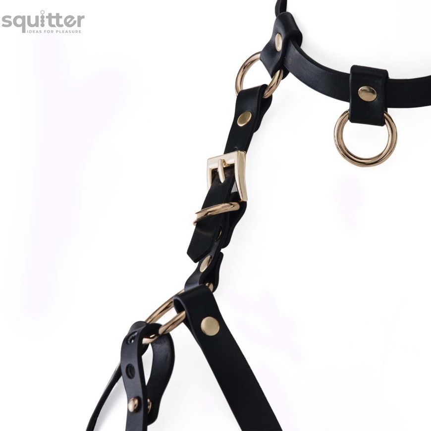 Портупея на грудь LOCKINK SEVANDA Queen Chest Harness with Removable Bra, чорна, зі знімними пестис SX0873 - онлайн-сексшоп Сквітер