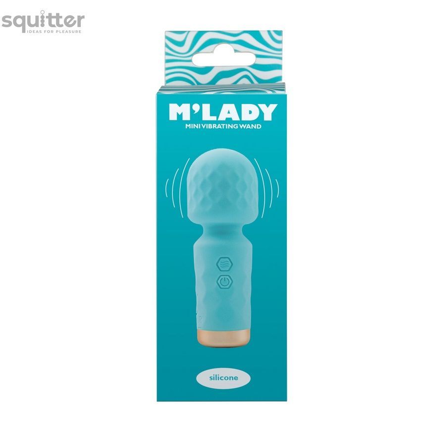 Вібромасажер M&rsquo;Lady Mini Vibrating Wand Teal SX3146 - онлайн-сексшоп Сквітер
