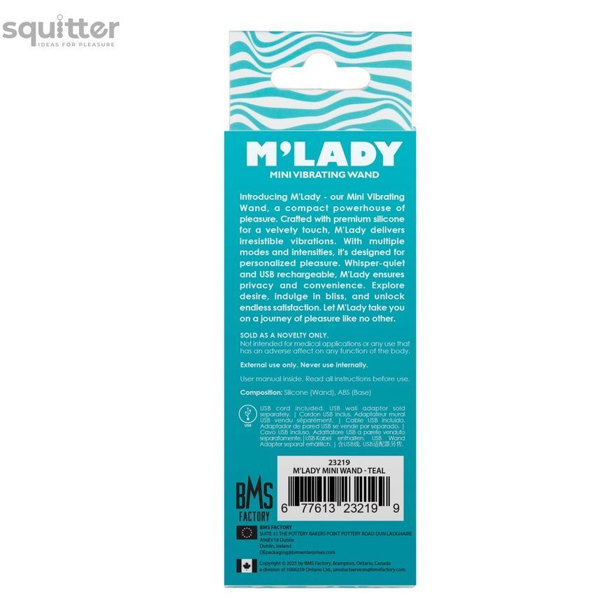 Вібромасажер M&rsquo;Lady Mini Vibrating Wand Teal SX3146 - онлайн-сексшоп Сквітер