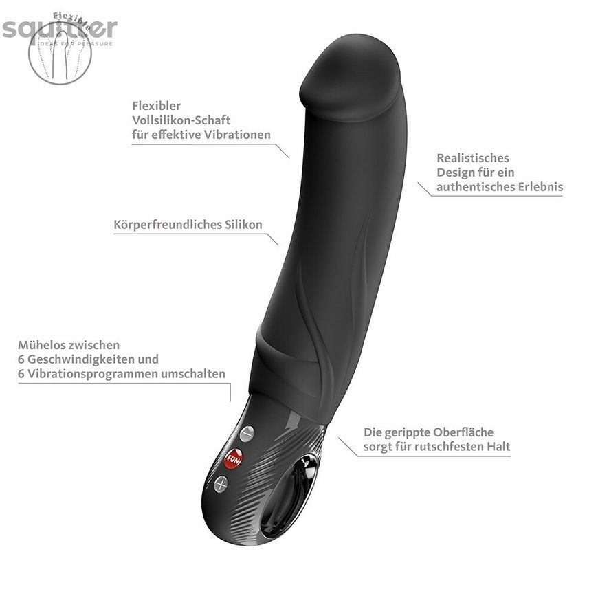 Вібратор для точки G Fun Factory BIG BOSS Black, дуже потужний, 23,5 см SX4299 - онлайн-сексшоп Сквітер
