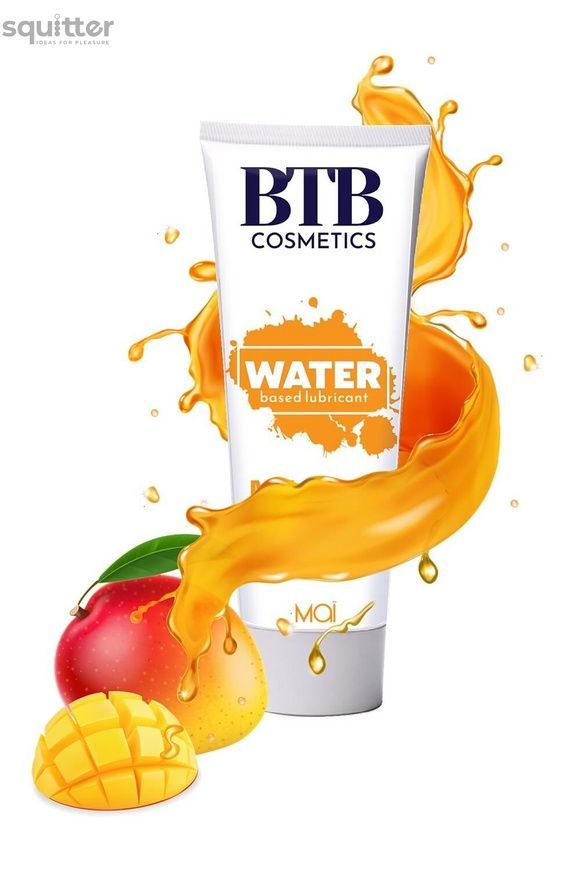 Смазка на водной основе BTB FLAVORED MANGO с ароматом манго (100 мл) SO7535 - онлайн-сексшоп Сквитер