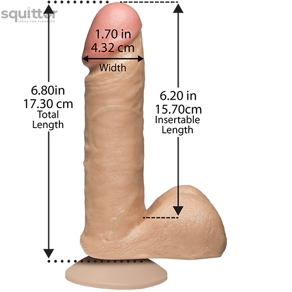 Фалоімітатор Doc Johnson The Realistic Cock 6 inch White - PVC, Vack-U-Lock, діаметр 4,3 см SO2788 фото