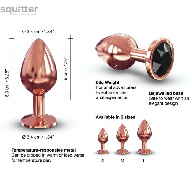 Металлическая анальная пробка с украшением в виде кристалла Dorcel - Diamond Plug Rose Gold M SO5531 фото